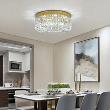 Load image into Gallery viewer, LED Ceiling Light Crystal Gold Chandelier Pendant Light 3 Color Lights 40/50cm