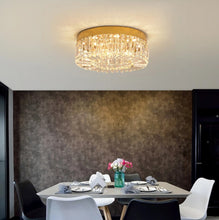 Load image into Gallery viewer, LED Ceiling Light Crystal Gold Chandelier Pendant Light 3 Color Lights 40/50cm