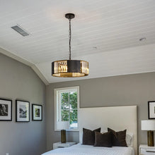 Load image into Gallery viewer, Crystal Chandelier Black Ceiling Pendant Lighting 5 x E12