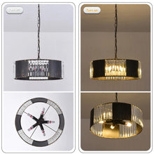 Load image into Gallery viewer, Crystal Chandelier Black Ceiling Pendant Lighting 5 x E12