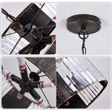 Load image into Gallery viewer, Crystal Chandelier Black Ceiling Pendant Lighting 5 x E12