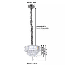 Load image into Gallery viewer, Crystal Pendant Light Silver Ceiling Light LED Chandelier 3 Color Lights