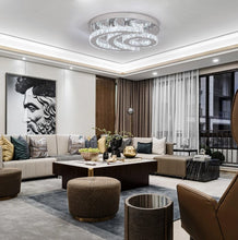 Load image into Gallery viewer, Crystal Chandelier LED Silver Ceiling Light Cool White 40cm