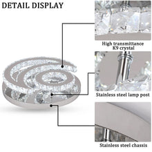Load image into Gallery viewer, Crystal Chandelier LED Silver Ceiling Light Cool White 40cm