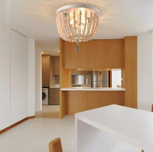 Load image into Gallery viewer, Boho Beaded White Chandelier Ceiling Light Stairway Lamp E26