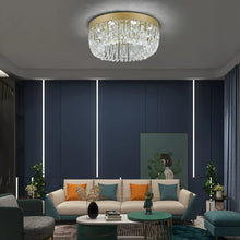Load image into Gallery viewer, LED Ceiling Light Crystal Chandelier Gold Pendant Light 3 Color Lights 50x21cm