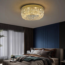 Load image into Gallery viewer, LED Ceiling Light Crystal Chandelier Gold Pendant Light 3 Color Lights 50x21cm