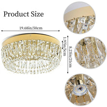 Load image into Gallery viewer, LED Ceiling Light Crystal Chandelier Gold Pendant Light 3 Color Lights 50x21cm