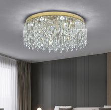Load image into Gallery viewer, LED Ceiling Light Crystal Chandelier Gold 3 Color Lights 50x21cm