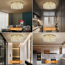 Load image into Gallery viewer, LED Ceiling Light Crystal Chandelier Gold 3 Color Lights 50x21cm