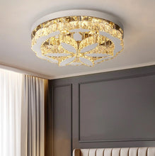 Load image into Gallery viewer, Crystal LED Ceiling Light Chandelier Silver Dimmable with Remote Control 50x14cm
