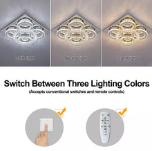 Load image into Gallery viewer, Crystal Chandelier LED Ceiling Light Silver Dimmable 5 Lights with Remote Control 40.5cm