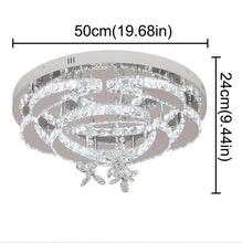 Load image into Gallery viewer, Dimmable Crystal Gold/Silver Ceiling Light Chandelier with Remote Control 50x24cm