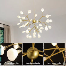 Load image into Gallery viewer, Modern Firefly Pendant Light Gold LED Chandelier Ceiling Light 36-lights