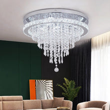 Load image into Gallery viewer, Crystal Chandelier Dimmable LED Ceiling Light Remote Control Silver 50cm