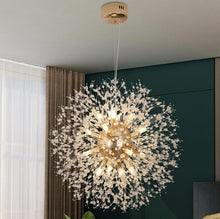 Load image into Gallery viewer, Chandelier Gold Crystal Firework Pendant Ceiling Light 16Lights G9