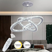 Load image into Gallery viewer, Crystal Chandelier LED Pendant Lights Silver with Remote Control (60+40+20cm)