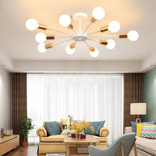 Load image into Gallery viewer, Modern Chandelier 10Lights Semi Flush Mount Ceiling Light White/Black 70cm