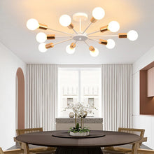 Load image into Gallery viewer, Modern Chandelier 10Lights Semi Flush Mount Ceiling Light White/Black 70cm