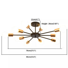 Load image into Gallery viewer, Modern Chandelier 10Lights Semi Flush Mount Ceiling Light White/Black 70cm