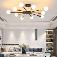 Load image into Gallery viewer, Modern Chandelier 10Lights Semi Flush Mount Ceiling Light White/Black 70cm