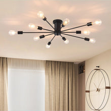 Load image into Gallery viewer, Industrial Ceiling Light Mid Century Sputnik Chandelier 10 Lights Black/Black and Gold 87cm