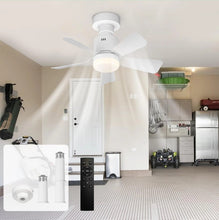 Load image into Gallery viewer, Ceiling Fan Light Screw in E27 Socket with Remote Control LED Lamp White 45cm