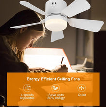 Load image into Gallery viewer, Ceiling Fan Light Screw in E27 Socket with Remote Control LED Lamp White 45cm