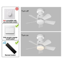 Load image into Gallery viewer, Ceiling Fan Light Screw in E27 Socket with Remote Control LED Lamp White 45cm