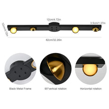 Load image into Gallery viewer, LED Ceiling Light Black 24W Modern Dimmable with Remote Control Lamp 82cm