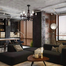 Load image into Gallery viewer, Pendant Light Farmhouse Chandelier Black 6 Lights E14