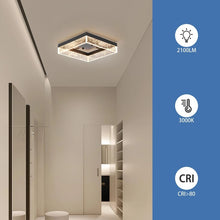 Load image into Gallery viewer, Modern Square Black/Gold LED Ceiling Light Warm White 30cm