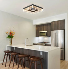 Load image into Gallery viewer, Modern Square Black/Gold LED Ceiling Light Warm White 30cm