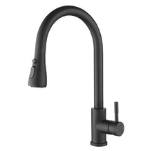 Load image into Gallery viewer, Kitchen Tap Modern Pull-Down Faucet Dual Spray Function Black/Gold Finish