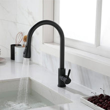 Load image into Gallery viewer, Kitchen Tap Modern Pull-Down Faucet Dual Spray Function Black/Gold Finish