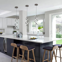 Load image into Gallery viewer, Modern Spiral LED Pendant Light Chandelier Black