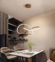 Load image into Gallery viewer, Hanging Lamp LED Pendant Light Creative Round Ring Modern Chandelier 55 cm Black/Gold