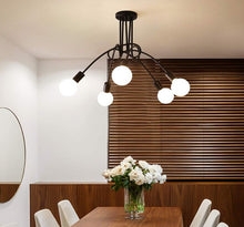 Load image into Gallery viewer, Ceiling Lamp Lighting Curved Design Hanging Lights 5/8 Heads Lighting & Ceiling Fans Black/Gold