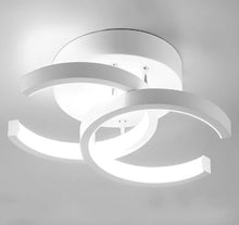 Load image into Gallery viewer, 2-Light LED Ceiling Lights Modern Flush Mount Ceiling Lamp Metal Ceiling Lighting Fixture for Living Black/White 18W