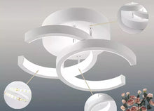Load image into Gallery viewer, 2-Light LED Ceiling Lights Modern Flush Mount Ceiling Lamp Metal Ceiling Lighting Fixture for Living Black/White 18W