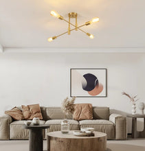 Load image into Gallery viewer, 4 Lights Retro Gold Industrial Ceiling Lights Metal E27 Pendant Light Fixture