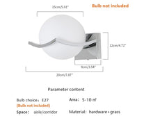 Load image into Gallery viewer, Wall Lamp E27 Glass Globe Wall Lamp Indoor Silver