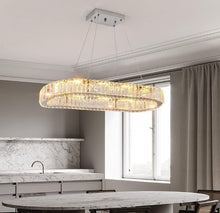 Load image into Gallery viewer, Chandelier Crystal Oval LED Pendant Light Modern Large Crystal 70cm (warm/cool white)