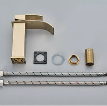 Load image into Gallery viewer, Basin Tap Black/Gold/Silver Modern Waterfall Bathroom Sink Faucet with Single Handle Bathroom Faucet