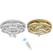 Load image into Gallery viewer, Dimmable Crystal Gold/Silver Ceiling Light Chandelier with Remote Control 50x24cm
