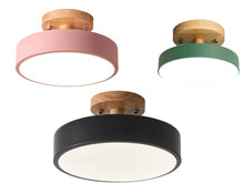 Load image into Gallery viewer, LED Ceiling Lamp Modern Wood Semi-Flush Mount Ceiling Light 18cm Cool Light