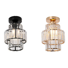 Load image into Gallery viewer, Crystal Ceiling Light Modern Luxury Black / Gold Finish E27
