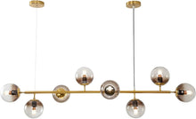 Load image into Gallery viewer, Modern Luxury Chandeliers LED Glass Ball Gold Ceiling 220v Pendant Lights 8 Heads Smoky Gray