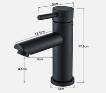 Load image into Gallery viewer, Basin Tap Matte Black Single Lever Bathroom Faucet Modern Basin Mixer with Waste