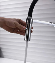 Load image into Gallery viewer, Kitchen Tap Silver/Anthracite Grey Swivel Modern Pull Down Sprayer Stainless Steel